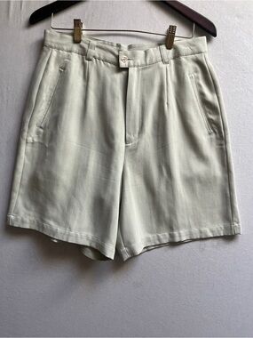 Vintage Tommy Bahama Vintage Silk Herringbone Pleated High Rise Shorts 14